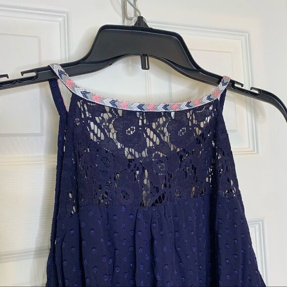 Daniel Rainn Women's Maxi Dress Size Extra Large Lace Yoke Solid Blue Lined - Picture 10 of 14